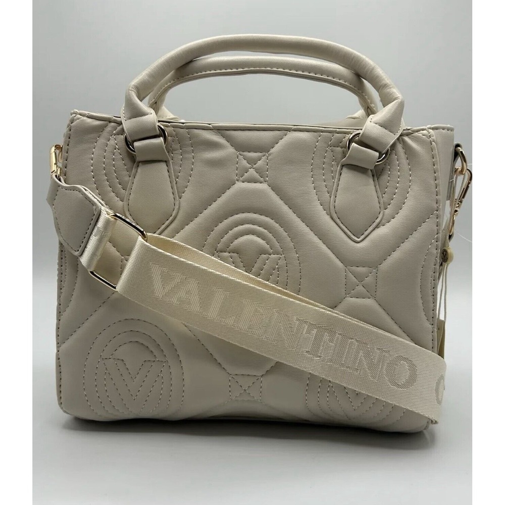 Valentino Orlandi Light Taupe Quilted Top Handle Tote Bag